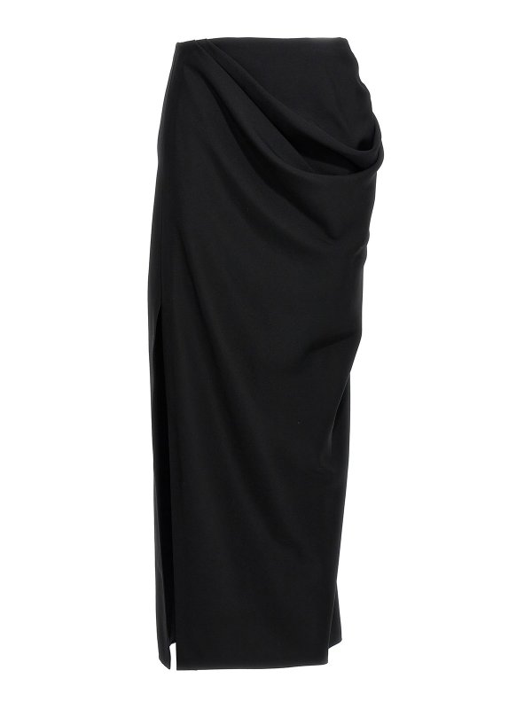 ALEXANDER MCQUEEN: Knee length skirts & Midi - slashed drape skirt