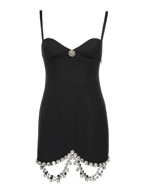 AREA: abiti corti - mini abito drappeggiato di cristalli
