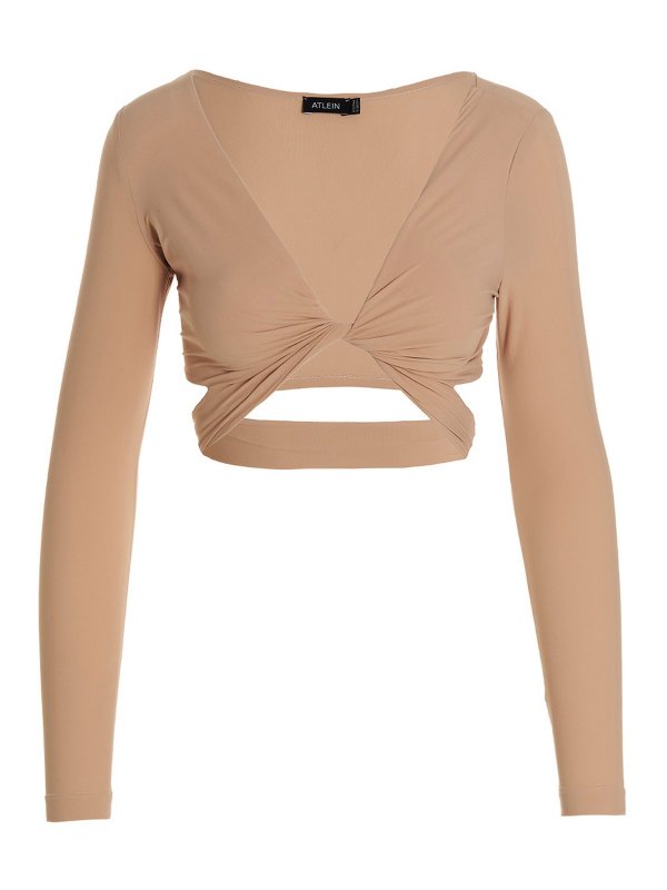 ATLEIN: Tops & Tank tops - Crossed cropped top