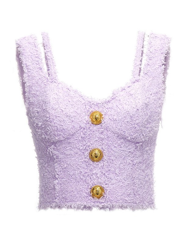 Balmain: Tops und Tank Tops - Top - Lila