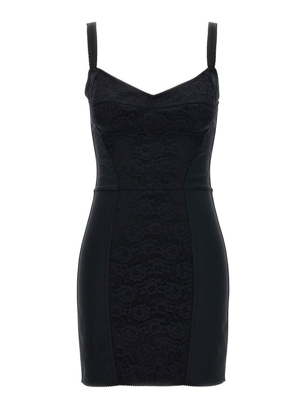 DOLCE & GABBANA: short dresses - Satin guepierre dress