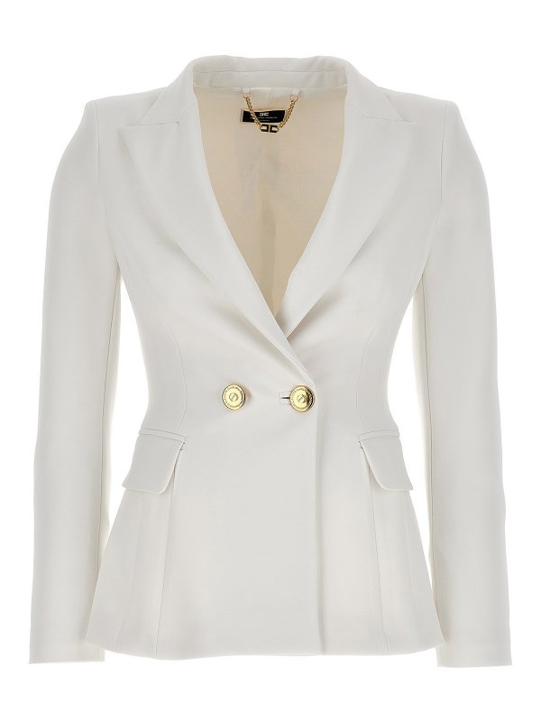 ELISABETTA FRANCHI: blazers - Double breast martingale balzer jacket