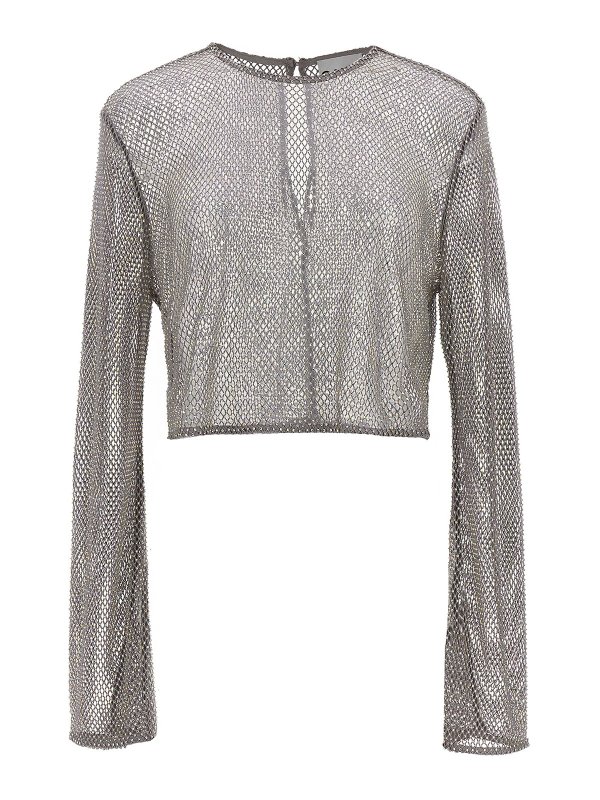 GANNI: Tops & Tank tops - Sequin mesh top