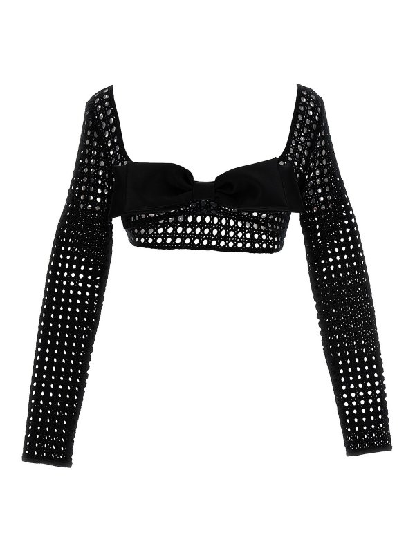 Giambattista Valli: Tops & Tank tops - Cropped macram bow top