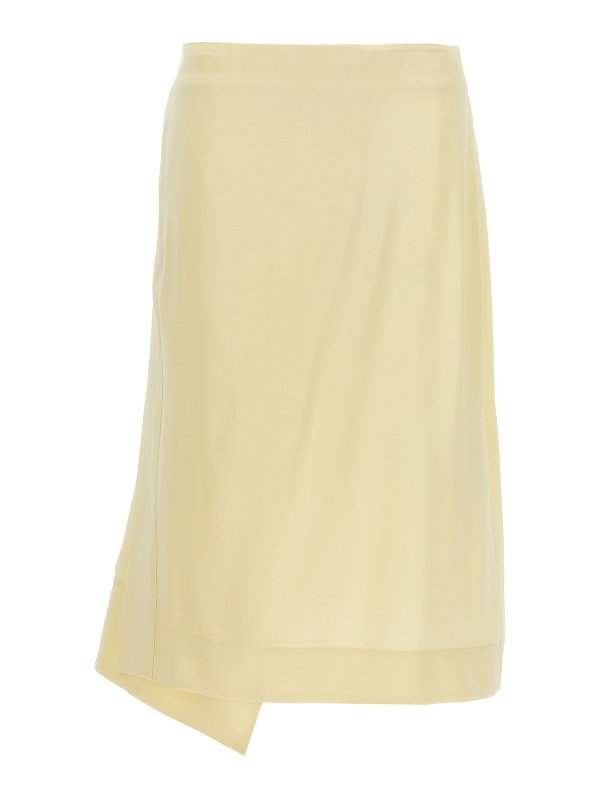 JIL SANDER: ニーレングススカート＆ミディ丈 - 膝丈/ミディスカート - イエロー