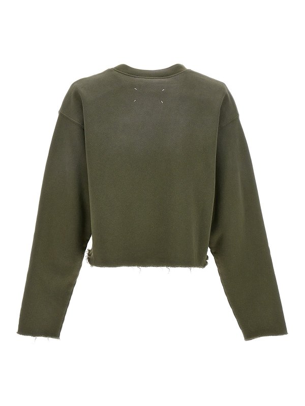 Maison Margiela: Sweatshirts & Sweaters online - Logo embroidery cropped sweatshirt