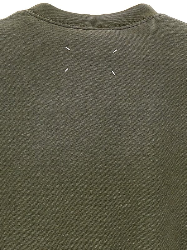 Logo embroidery cropped sweatshirt shop online: Maison Margiela