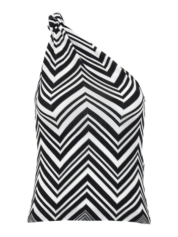 MISSONI: Tops & Tank tops - One shoulder geometric pattern top