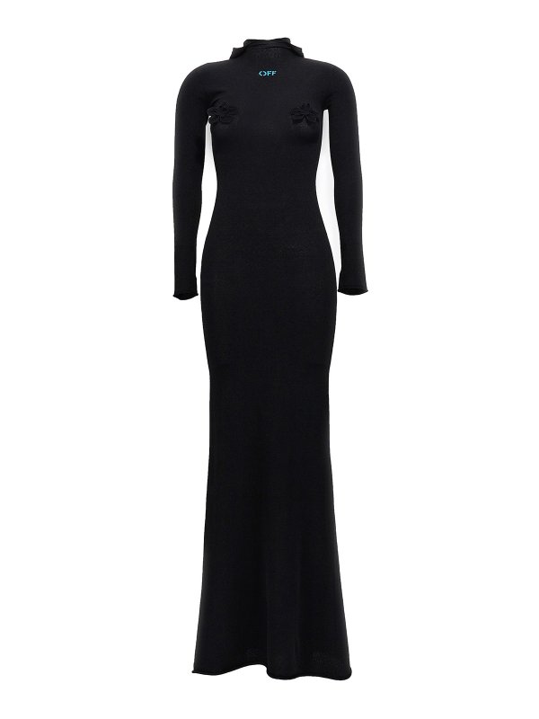 OFF-WHITE: maxi dresses - Long hooded dress