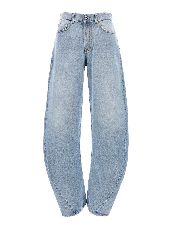 OFF-WHITE: straight leg jeans - bleach twist banana jeans