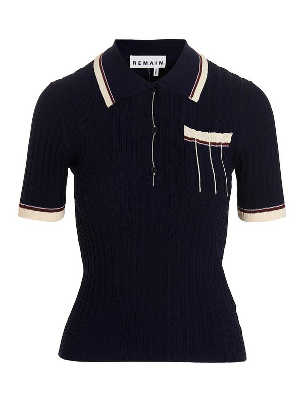REMAIN Birger Christensen: Poloshirts - Poloshirt - Blau