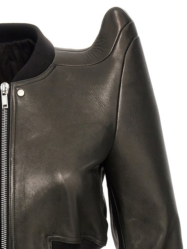 iKRIX RICK OWENS: leather jacket - cropped tec flight jacket