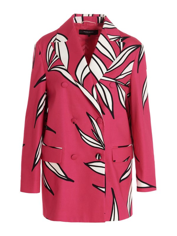Rochas: blazers - Floral print blazer jacket