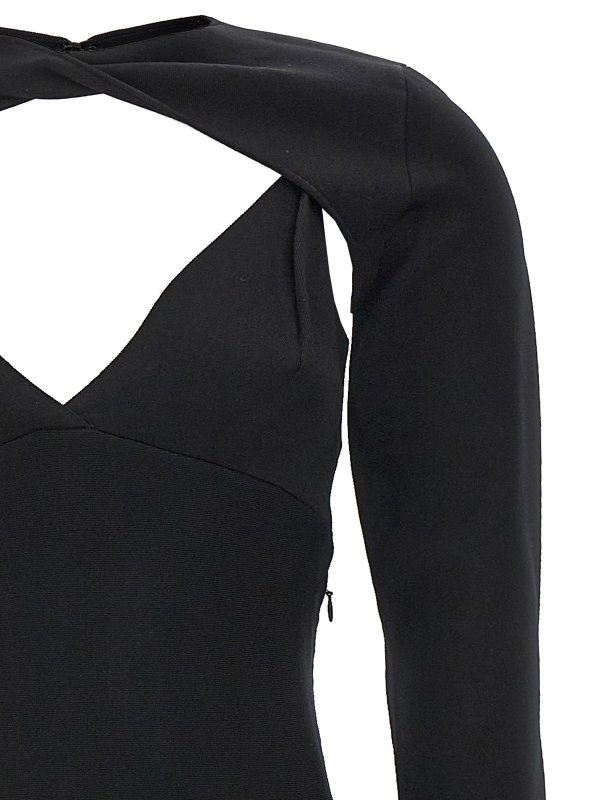 膝丈ドレス - 黒 shop online: ROLAND MOURET