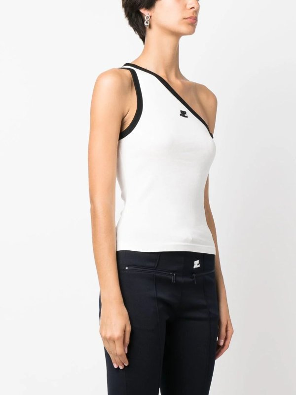 Courreges: t-shirts online - One shoulder tee