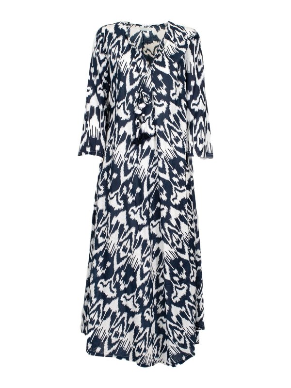 ELLEBLUE: ニーレングスドレス - 膝丈ドレス - ブルー