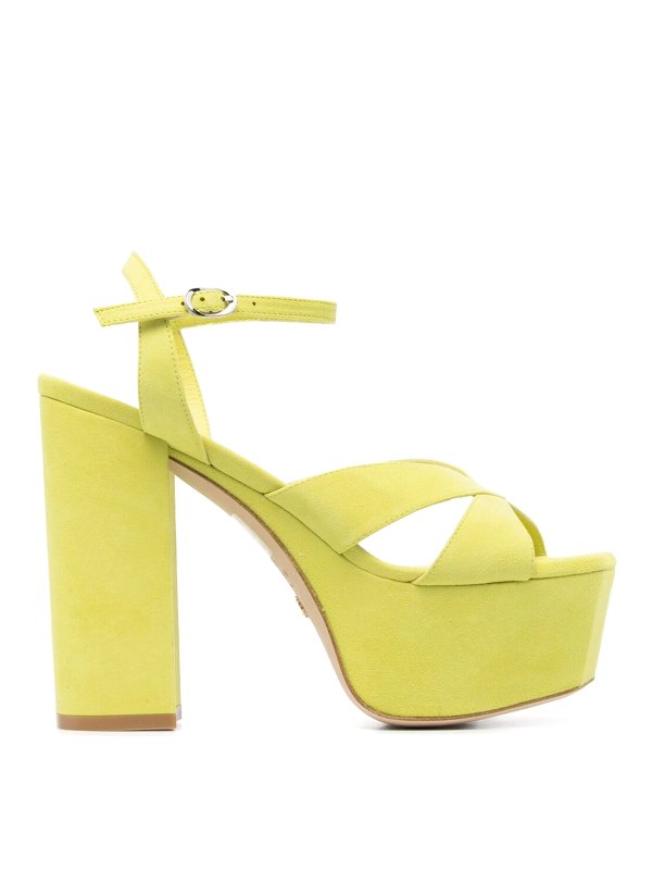 Stuart Weitzman: sandals - Miami square suede sandal