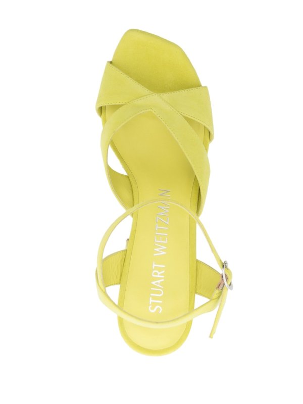 Miami square suede sandal shop online: Stuart Weitzman