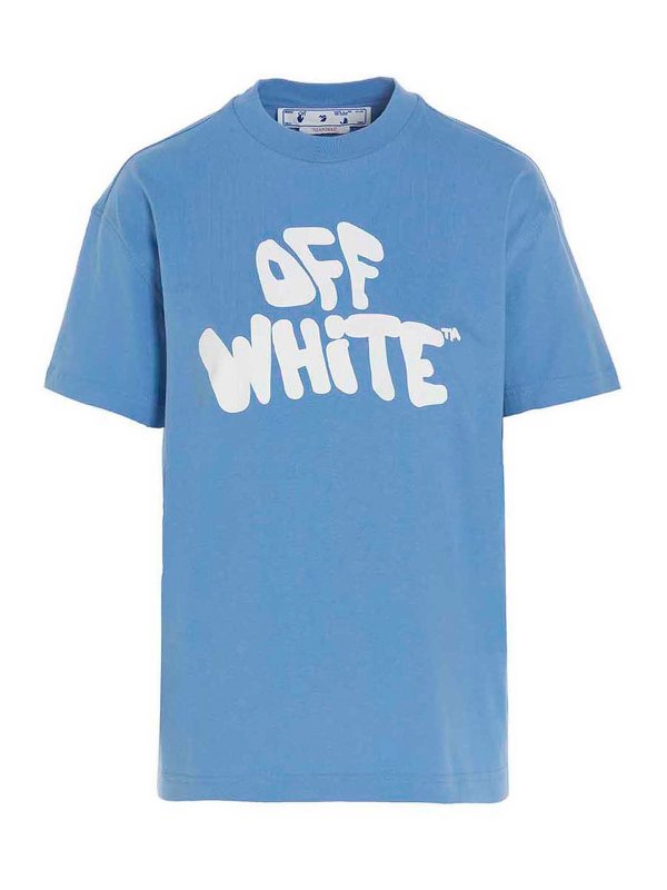 OFF-WHITE: Tシャツ - Tシャツ - ライトブルー