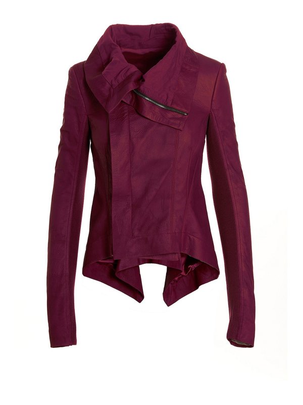 RICK OWENS: leather jacket - naska biker jacket