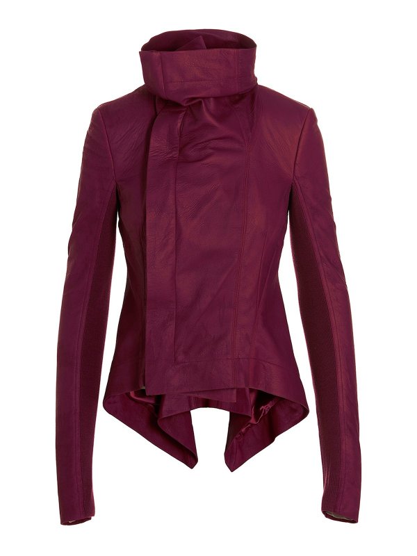 RICK OWENS: leather jacket online - naska biker jacket