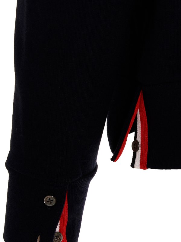 Logo patch hoodie shop online: THOM BROWNE