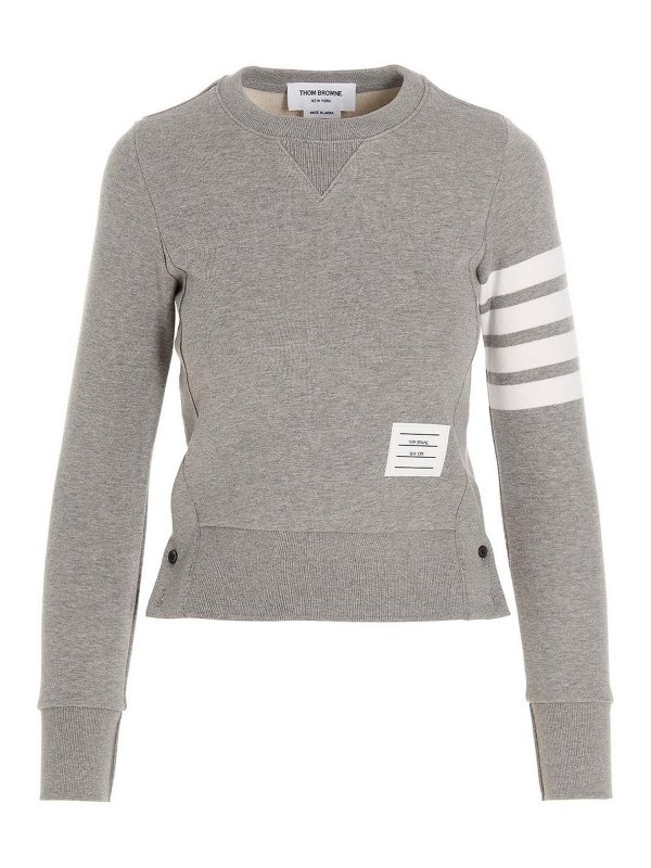 THOM BROWNE: crew necks - 4 bar sweatshirt