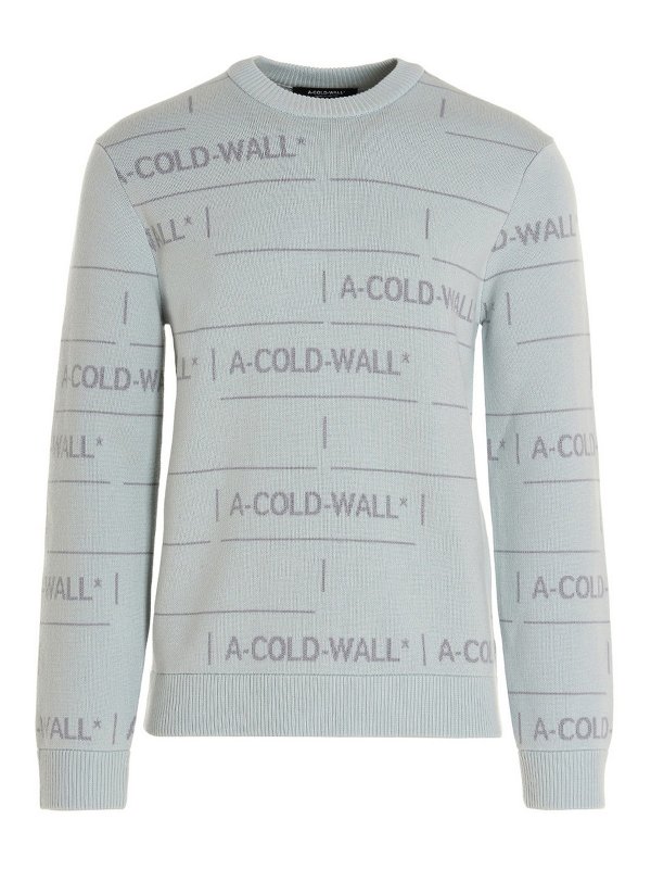A-COLD-WALL*: Strickpullover mit Rundhalsausschnitt - Rundhalspullover - Hellblau