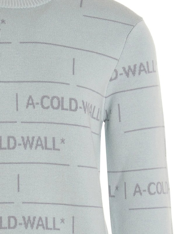 iKRIX A-COLD-WALL*: Strickpullover mit Rundhalsausschnitt - Rundhalspullover - Hellblau