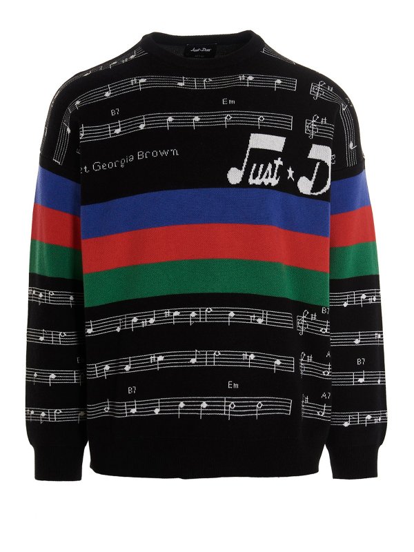 Partition Intarsia Crewneck