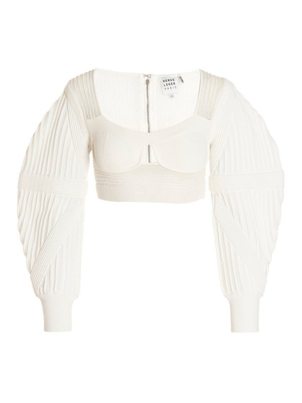 HERVE LEGER: Tops & Débardeurs - Top - Blanc