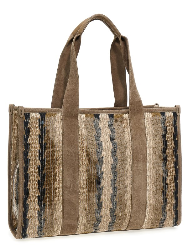 BRUNELLO CUCINELLI: totes bags online - Sequin python shopping bag