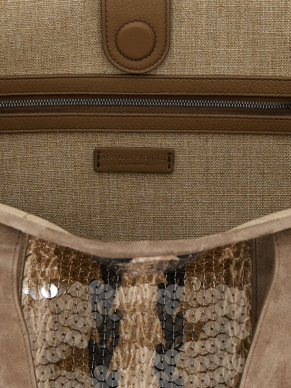 Sequin python shopping bag shop online: BRUNELLO CUCINELLI