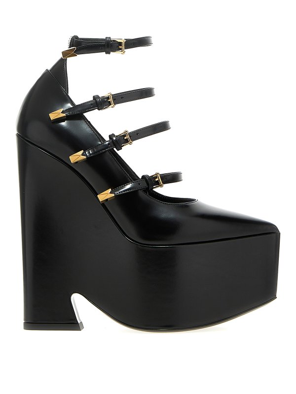 VERSACE: Sandalen - Pumps - Schwarz