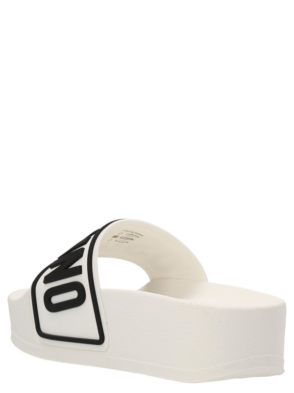 MOSCHINO: flip flops online - Logo platform slides