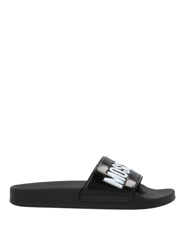 MOSCHINO: flip flops - Logo slides
