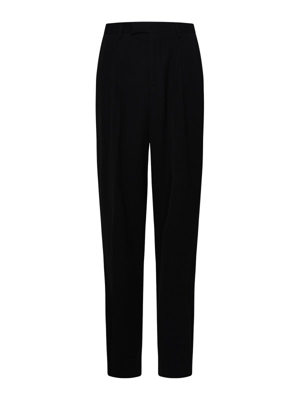 VERSACE: vests - Black viscose blend trousers
