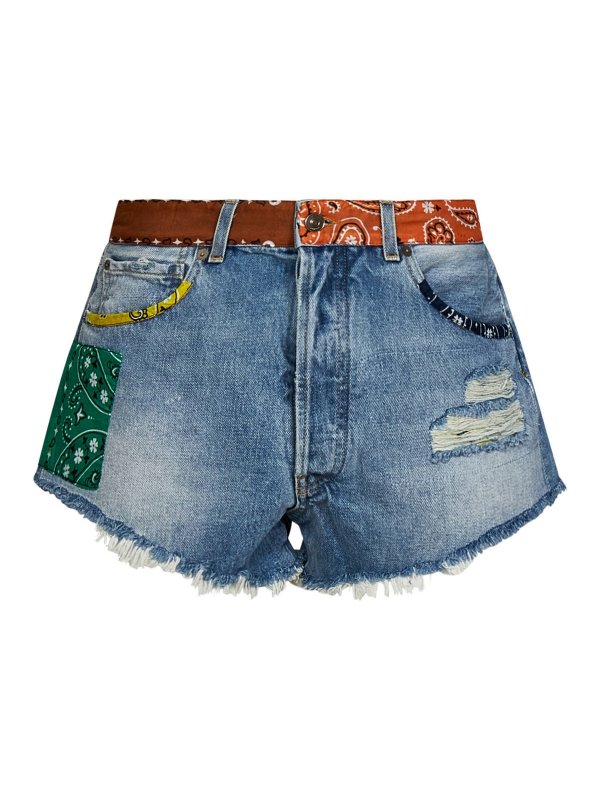 ALANUI: Trousers Shorts - California patchwork shorts