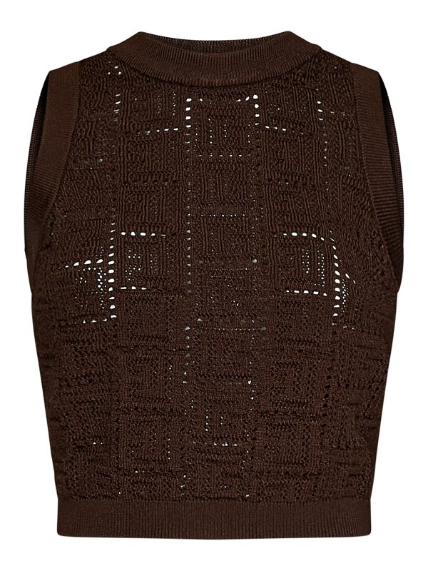 Balmain: Tops & Débardeurs - Top - Marron