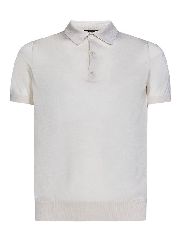COLOMBO: polo shirts - silk knit polo shirt