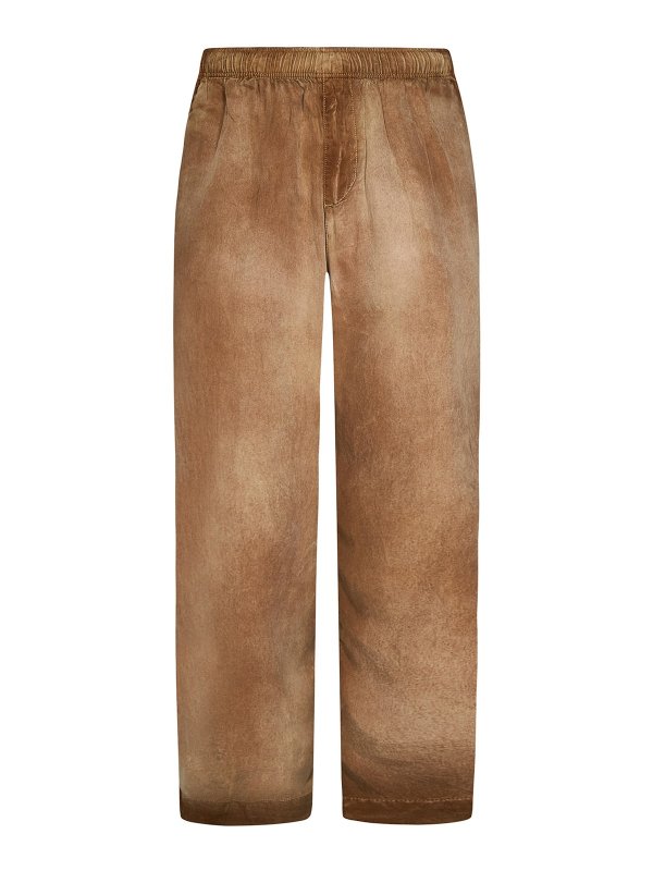 DIESEL: Pantalones casual - Vaqueros Rectos - Marrón