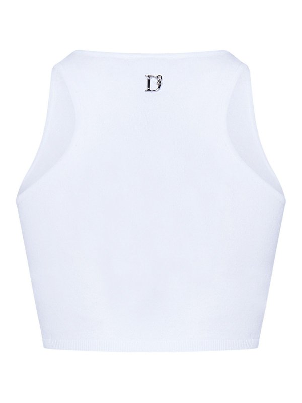 DSQUARED2: Top e canotte online - Top corto bianco