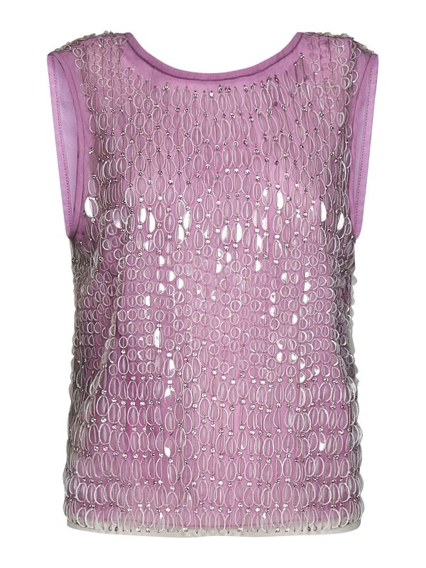 EMPORIO ARMANI: Tops & Tank tops - Lavender tulle top