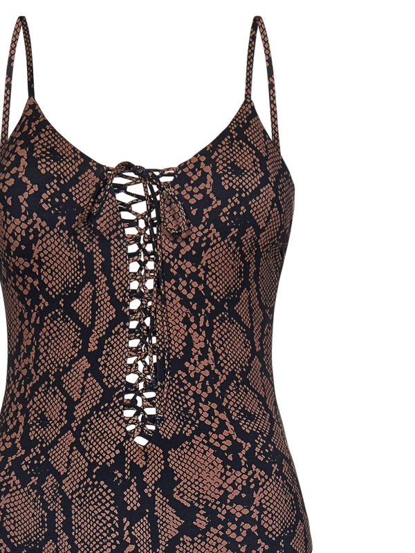 iKRIX FISICO: one-piece - Cocoa and black one-piece python-pr