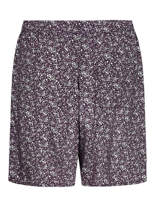 Mauro Grifoni: Trousers Shorts online - Grape-colored silk shorts