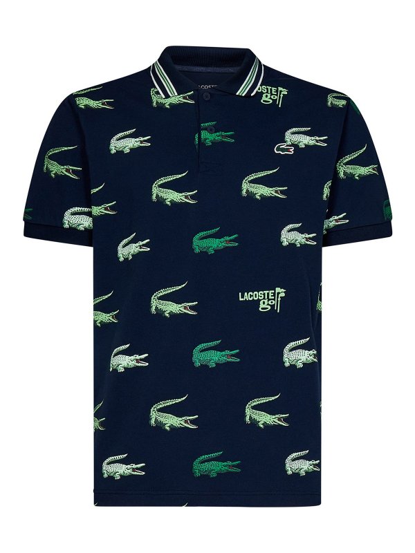LACOSTE: polo shirts - Short-sleeved navy blue ultra-dry m
