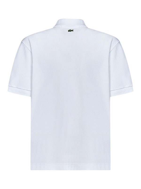 LACOSTE: polo shirts online - loose-fit white cotton piqu polo shirt