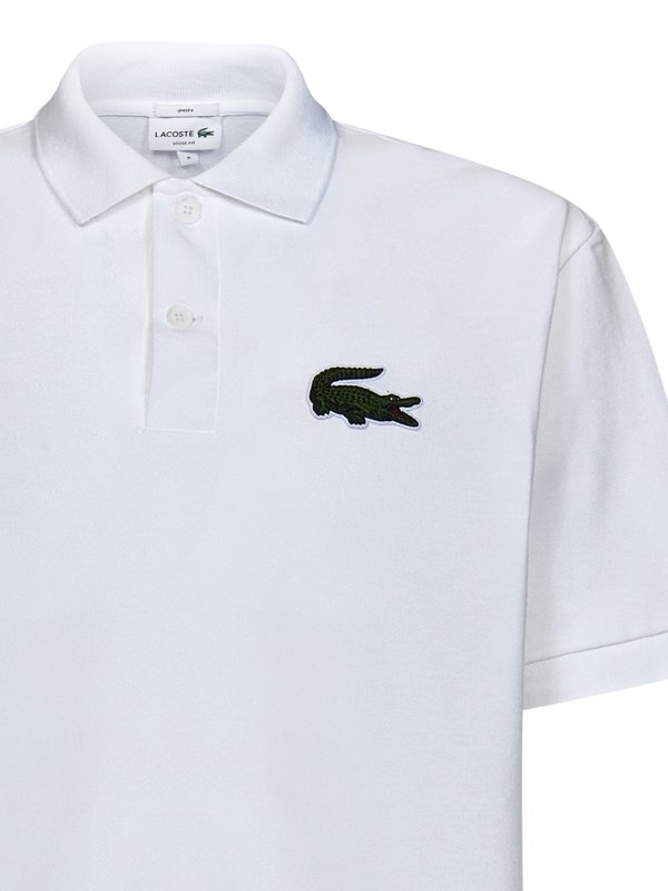 iKRIX LACOSTE: polo shirts - loose-fit white cotton piqu polo shirt