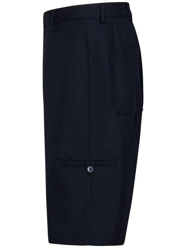 iKRIX LARDINI: Trousers Shorts - Blue  wool blend canvas bermuda shorts