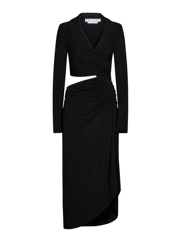 OFF-WHITE: abiti al ginocchio - Abito midi nero